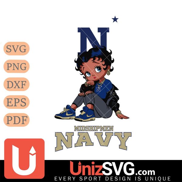 Navy Midshipmen Betty Boop Black