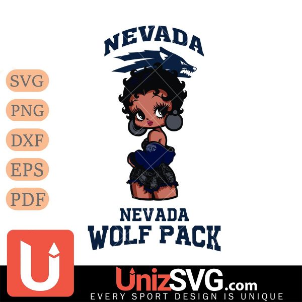 Nevada Wolf Pack Betty Boop Black Fan Girl