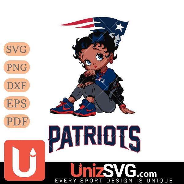 New England Patriots Betty Boop Black