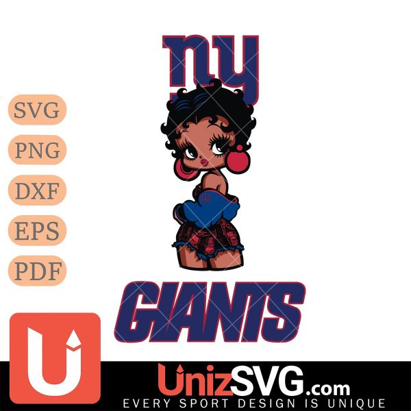 New York Giants Betty Boop Black Fan Girl