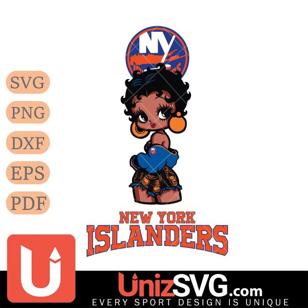 New York Islanders Betty Boop Black Fan Girl