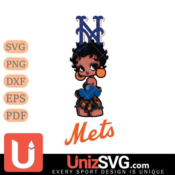 New York Mets Betty Boop Black Fan Girl