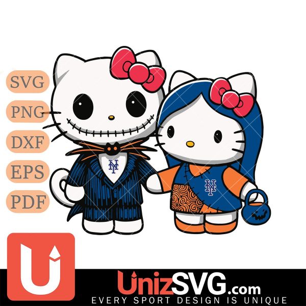 New York Mets Hello Kitty Skellington & Sally Horror