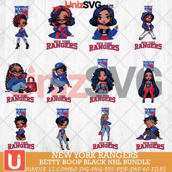 New York Rangers Betty Boop Black NHL bundle 12