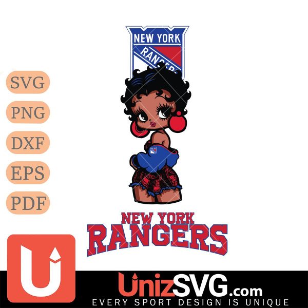 New York Rangers Betty Boop Black Fan Girl