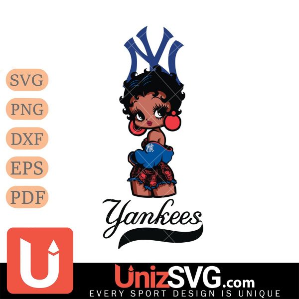 New York Yankees Betty Boop Black Fan Girl