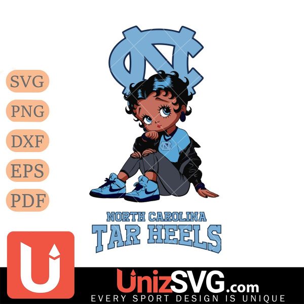 North Carolina Tar Heels Betty Boop Black