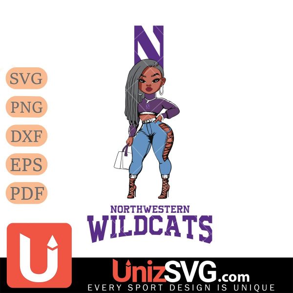 Northwestern Wildcats Fan Girl Black