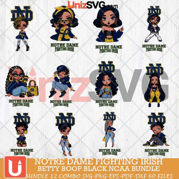 Notre Dame Fighting Irish Betty Boop Black NCAA bundle 12