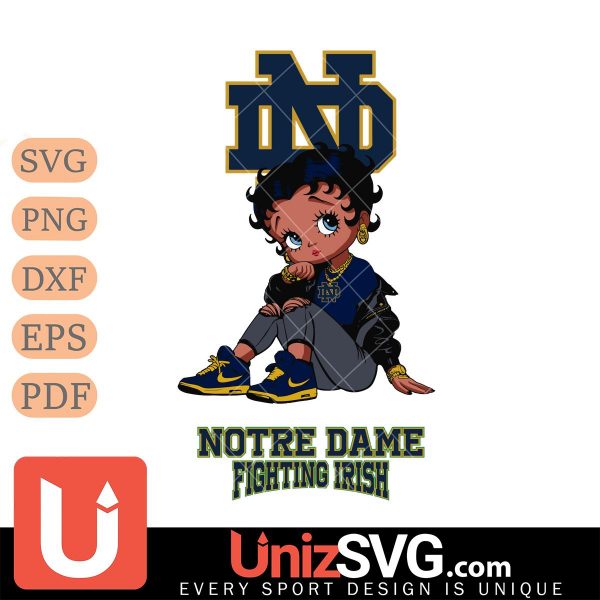 Notre Dame Fighting Irish Betty Boop Black