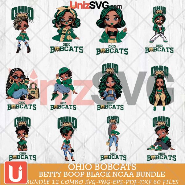 Ohio Bobcats Betty Boop Black NCAA bundle 12