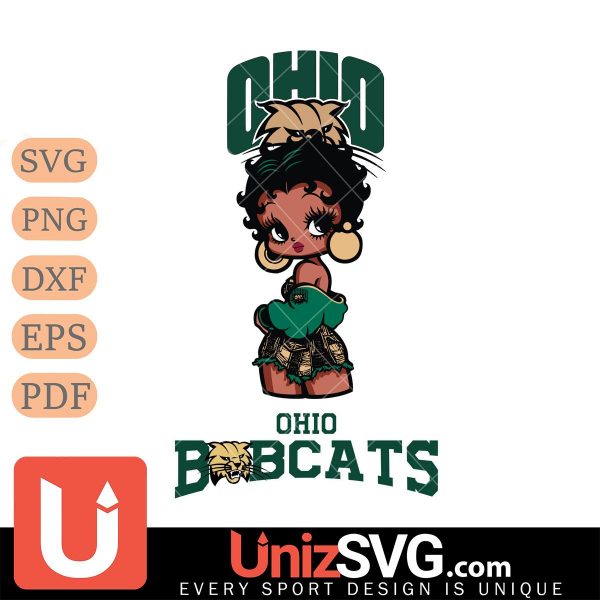 Ohio Bobcats Betty Boop Black Fan Girl