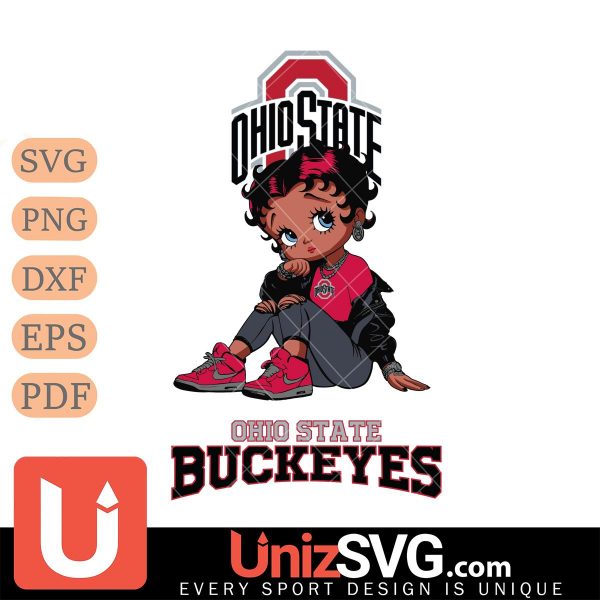 Ohio State Buckeyes Betty Boop Black