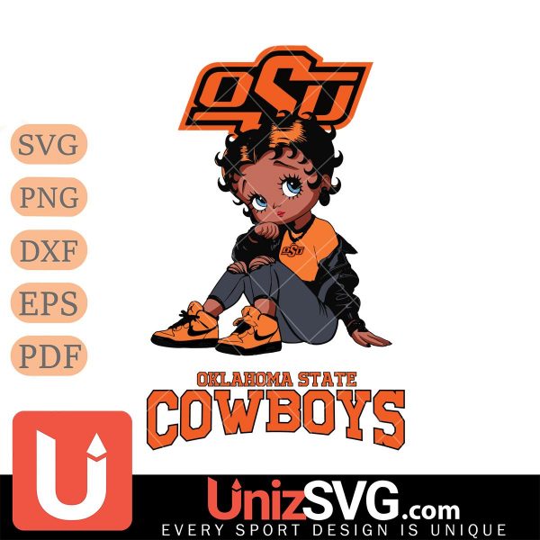 Oklahoma State Cowboys Betty Boop Black