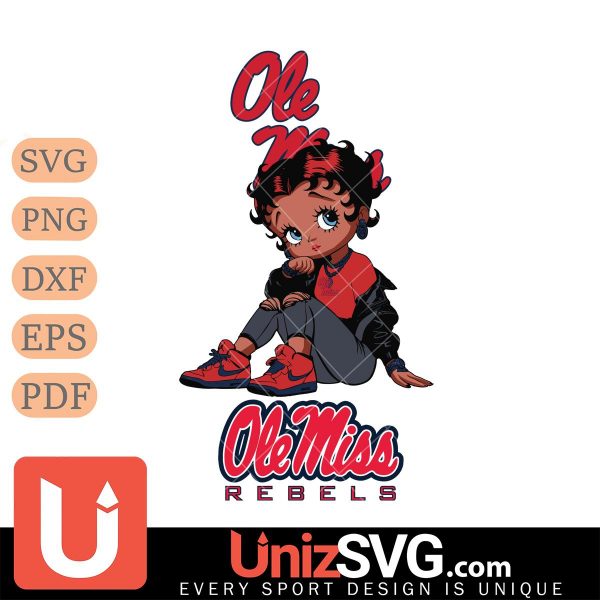 Ole Miss Rebels Betty Boop Black