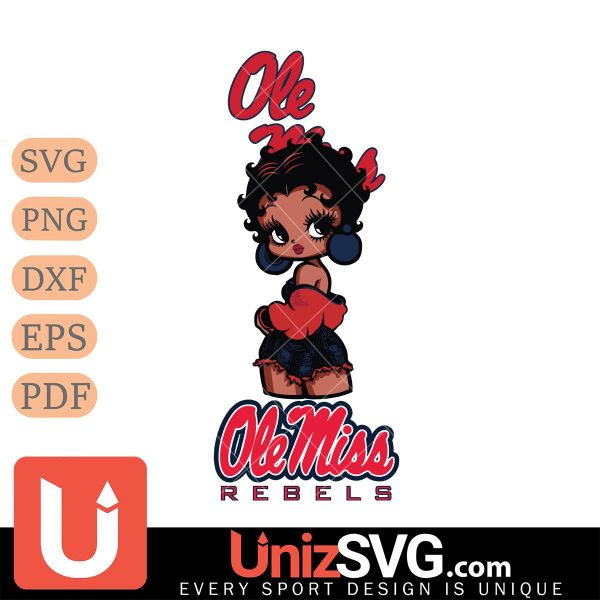 Ole Miss Rebels Betty Boop Black Fan Girl