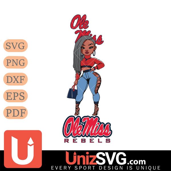 Ole Miss Rebels Fan Girl Black