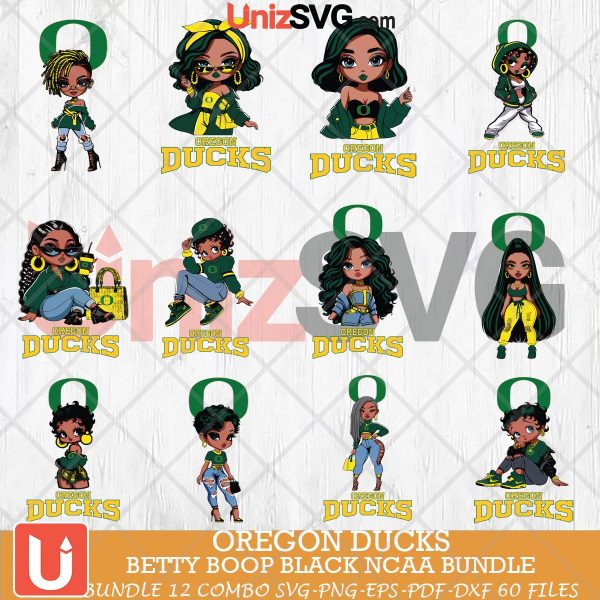 Oregon Ducks Betty Boop Black NCAA bundle 12