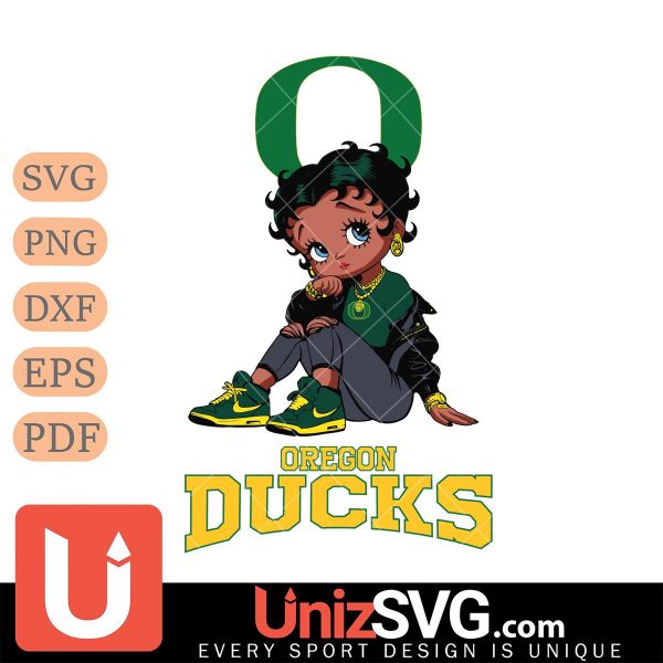 Oregon Ducks Betty Boop Black