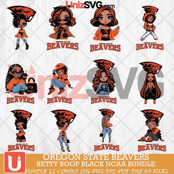 Oregon State Beavers Betty Boop Black NCAA bundle 12