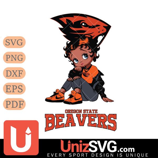 Oregon State Beavers Betty Boop Black