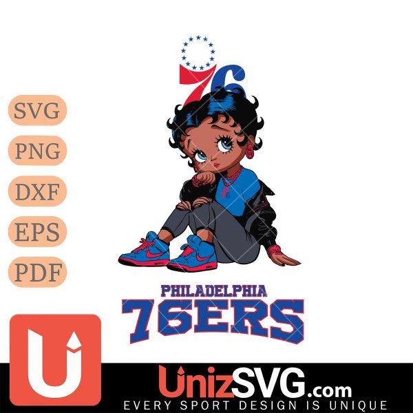 Philadelphia 76ers Betty Boop Black