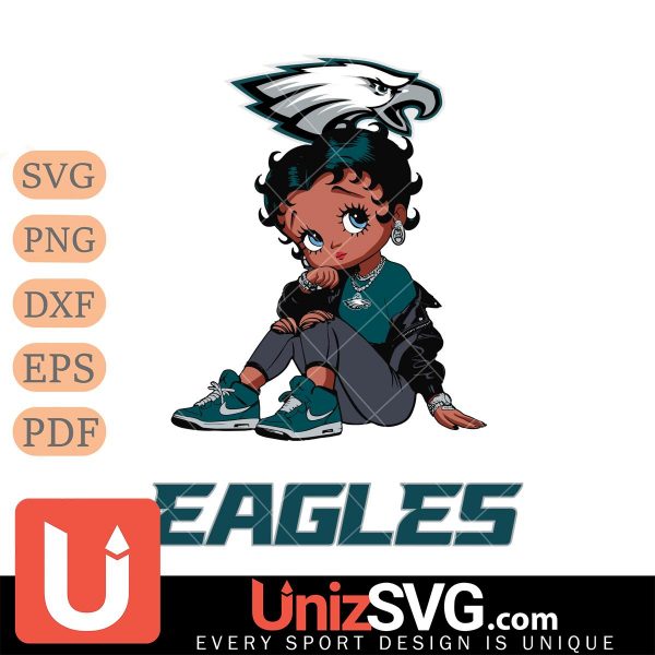 Philadelphia Eagles Betty Boop Black