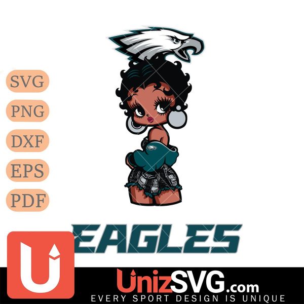 Philadelphia Eagles Betty Boop Black Fan Girl