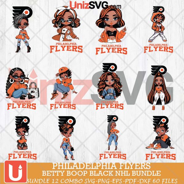 Philadelphia Flyers Betty Boop Black NHL bundle 12