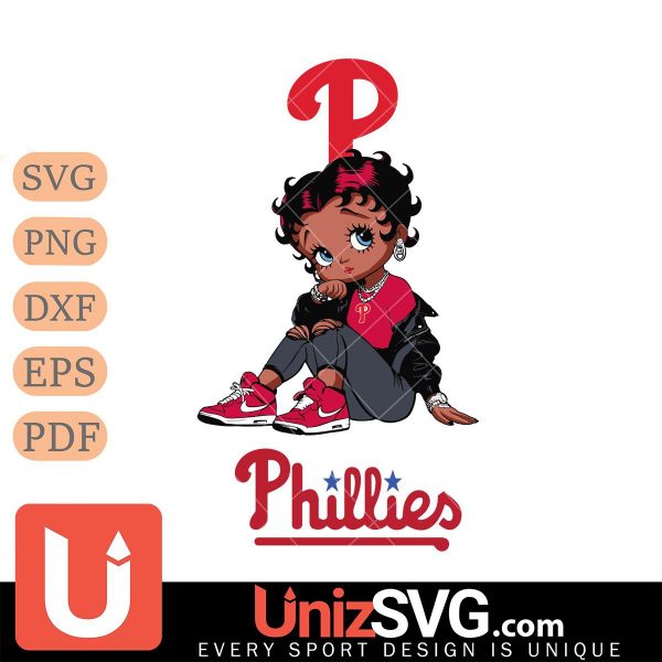 Philadelphia Phillies Betty Boop Black