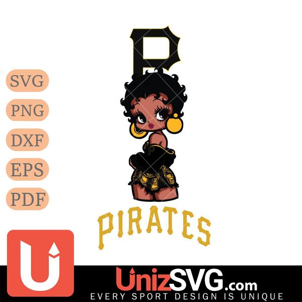 Pittsburgh Pirates Betty Boop Black Fan Girl