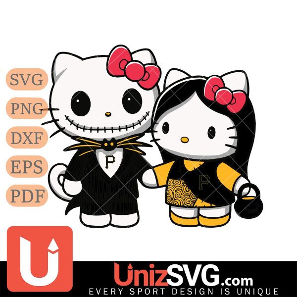 Pittsburgh Pirates Hello Kitty Skellington & Sally Horror