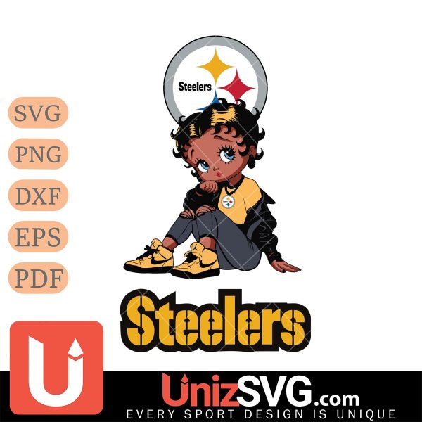 Pittsburgh Steelers Betty Boop Black