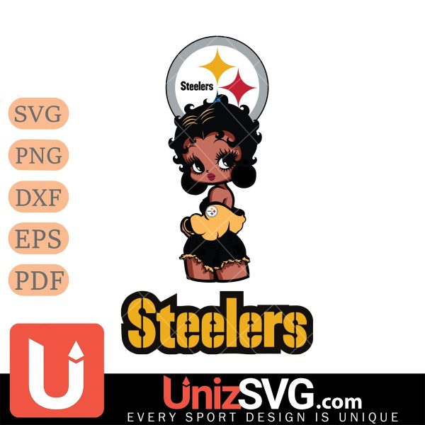 Pittsburgh Steelers Betty Boop Black Fan Girl