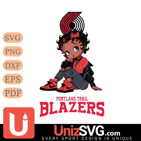 Portland Trail Blazers Betty Boop Black