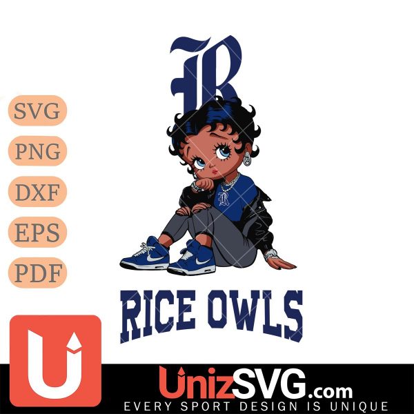 Rice Owls Betty Boop Black