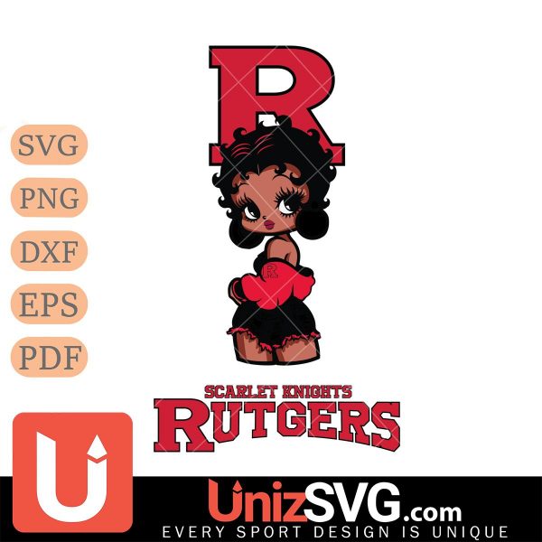 Rutgers Scarlet Knights Betty Boop Black Fan Girl