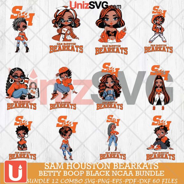 Sam Houston Bearkats Betty Boop Black NCAA bundle 12