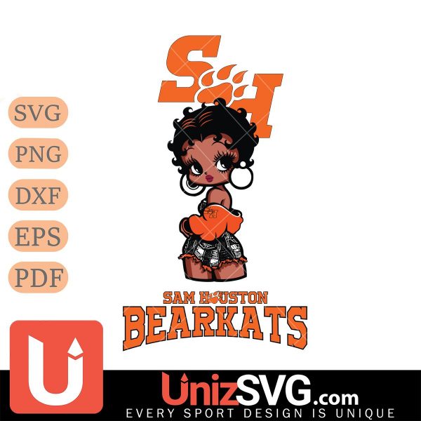 Sam Houston Bearkats Betty Boop Black Fan Girl