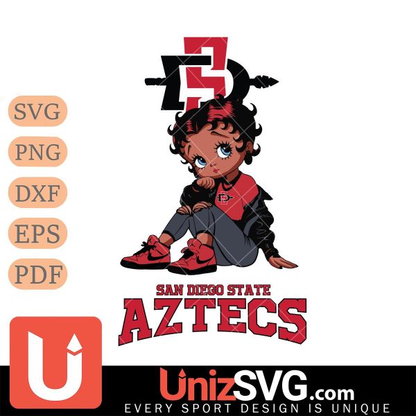 San Diego State Aztecs Betty Boop Black