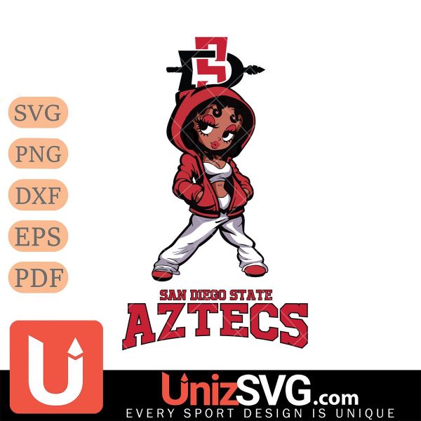 San Diego State Aztecs Betty Boop Fan Girl