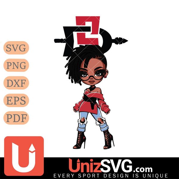 San Diego State Aztecs Betty Boop Fan Girl black