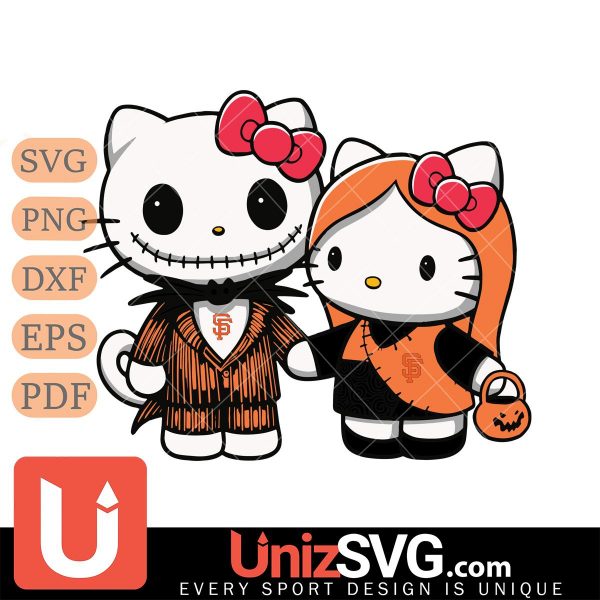 San Francisco Giants Hello Kitty Skellington & Sally Horror