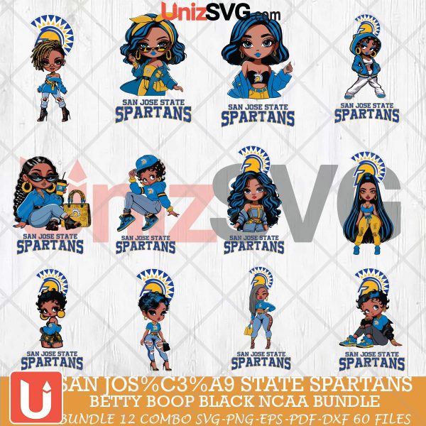 San José State Spartans Betty Boop Black NCAA bundle 12