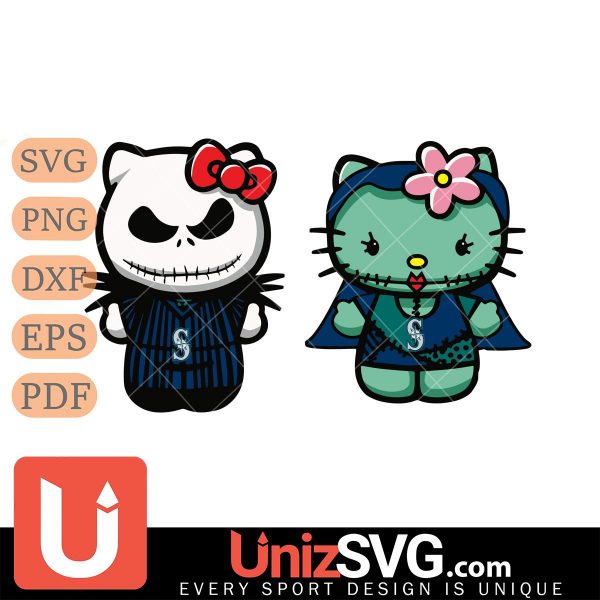 Seattle Mariners Hello Kitty Jack Skellington & Sally Horror