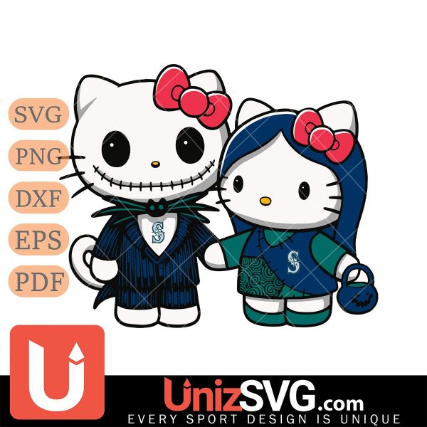 Seattle Mariners Hello Kitty Skellington & Sally Horror