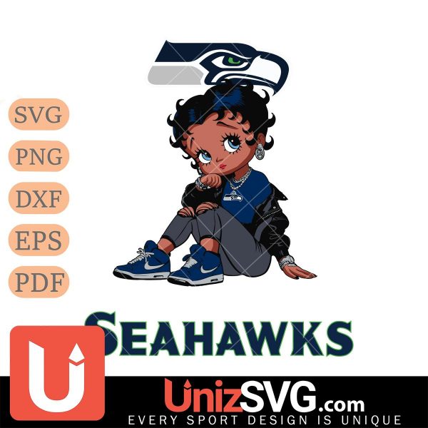 Seattle Seahawks Betty Boop Black