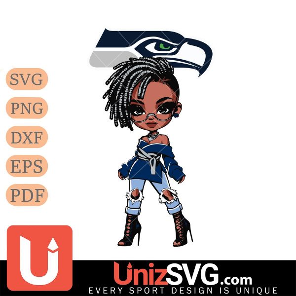 Seattle Seahawks Betty Boop Fan Girl black