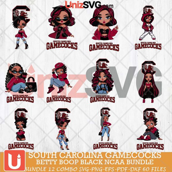 South Carolina Gamecocks Betty Boop Black NCAA bundle 12