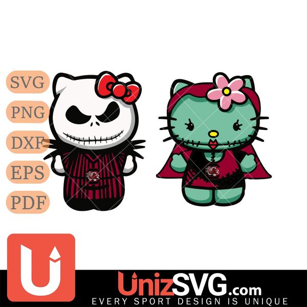 South Carolina Gamecocks Hello Kitty Jack Skellington & Sally Horror